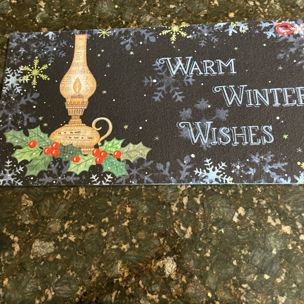 NWT Evergreen Sassafras Switch Mat. Warm Winter Wishes.
